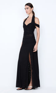 WINNIE HALTER MAXI DRESS - BLACK