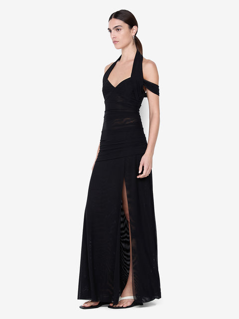 WINNIE HALTER MAXI DRESS - BLACK