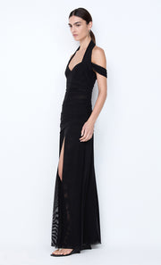 WINNIE HALTER MAXI DRESS - BLACK