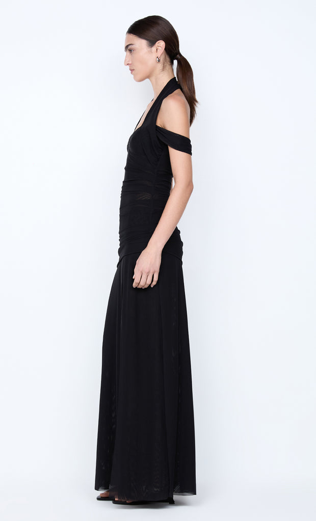 WINNIE HALTER MAXI DRESS - BLACK