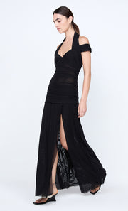 WINNIE HALTER MAXI DRESS - BLACK