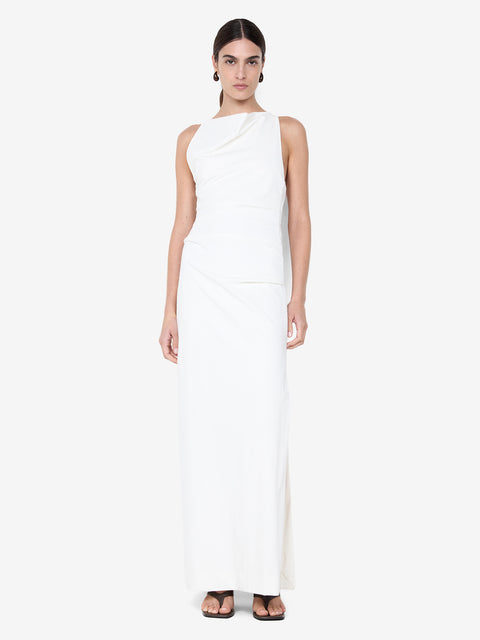 ANNETTA COWL NECK MAXI DRESS - WHITE