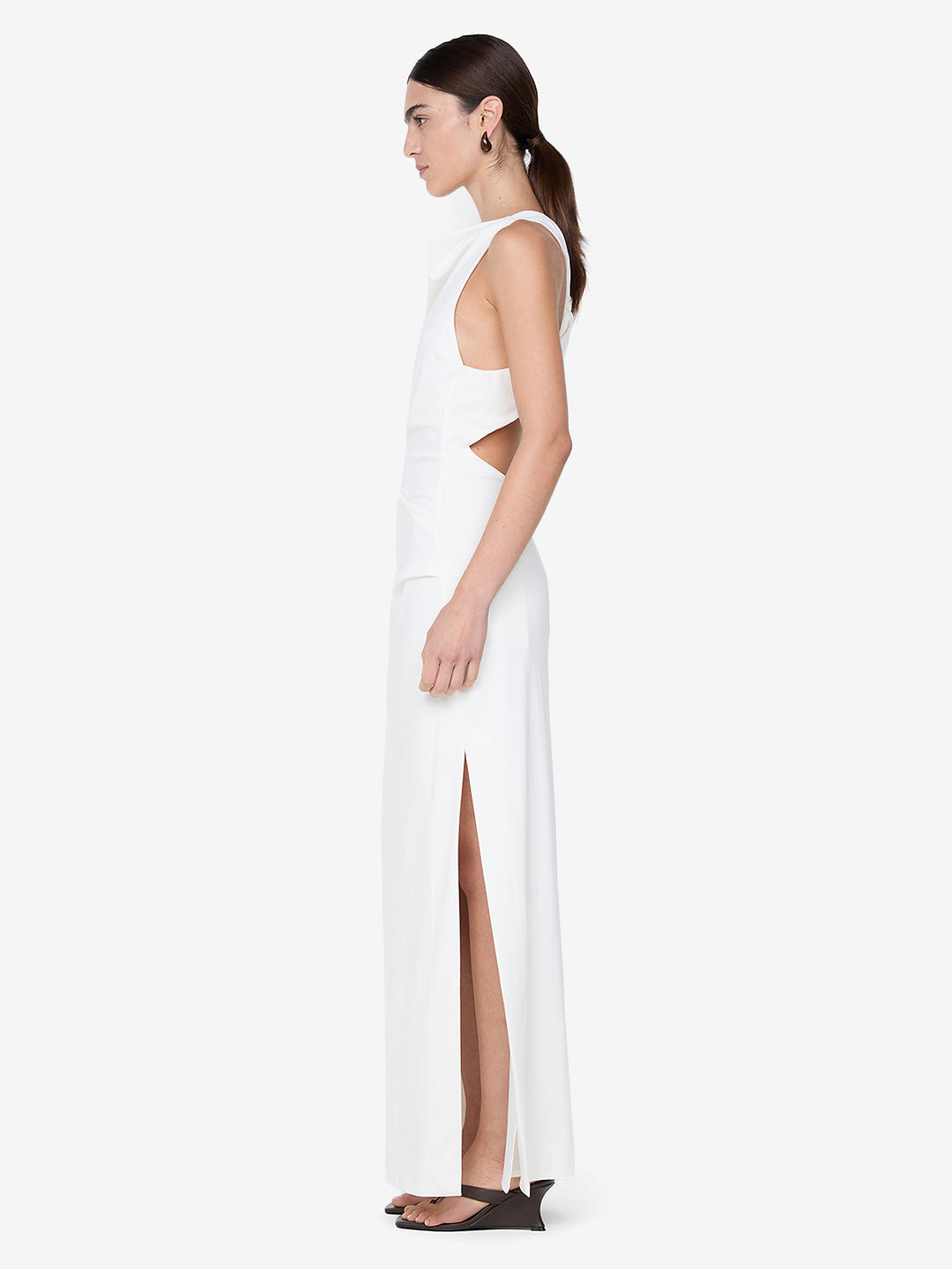 ANNETTA COWL NECK MAXI DRESS - WHITE