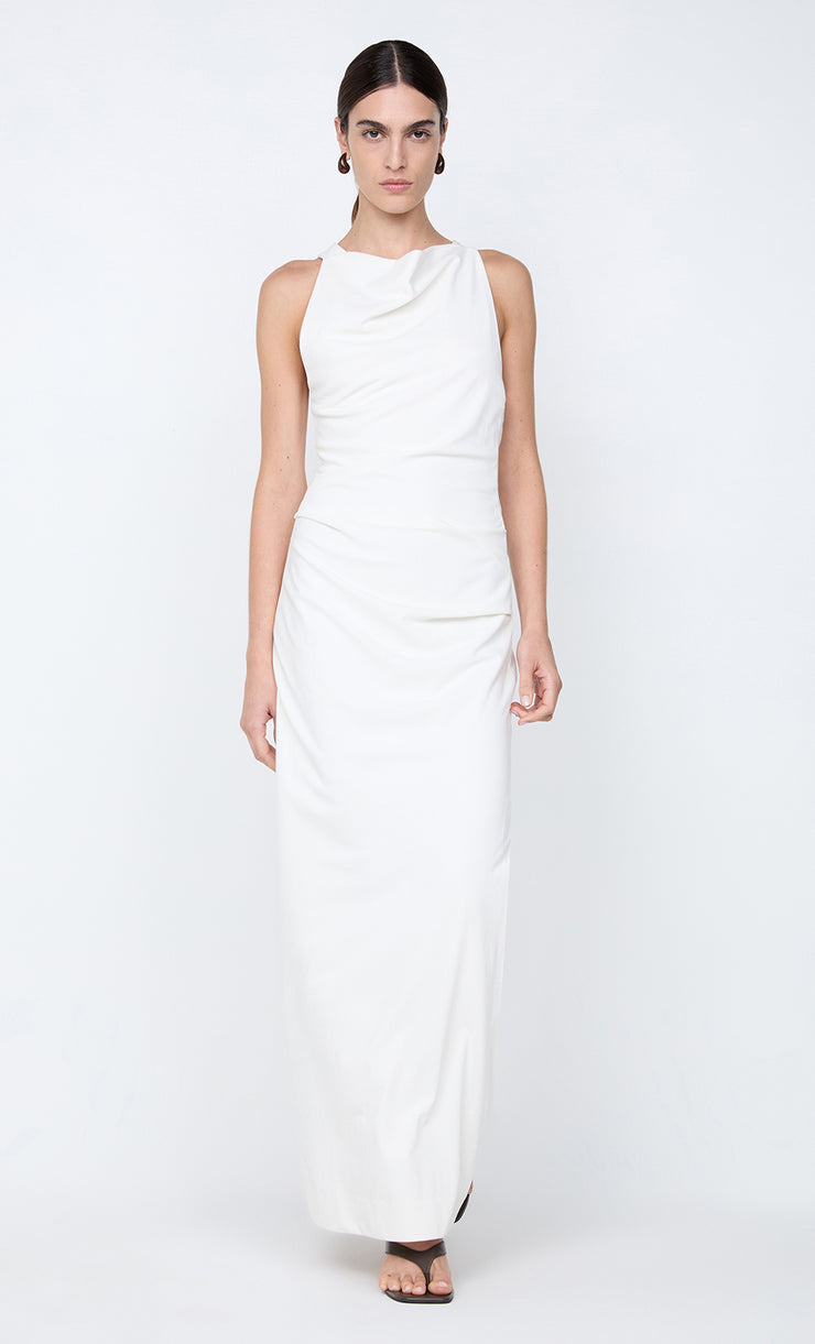 ANNETTA COWL NECK MAXI DRESS - WHITE