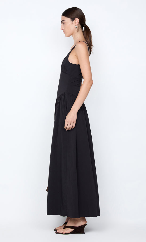 REID ASYM MAXI DRESS - BLACK