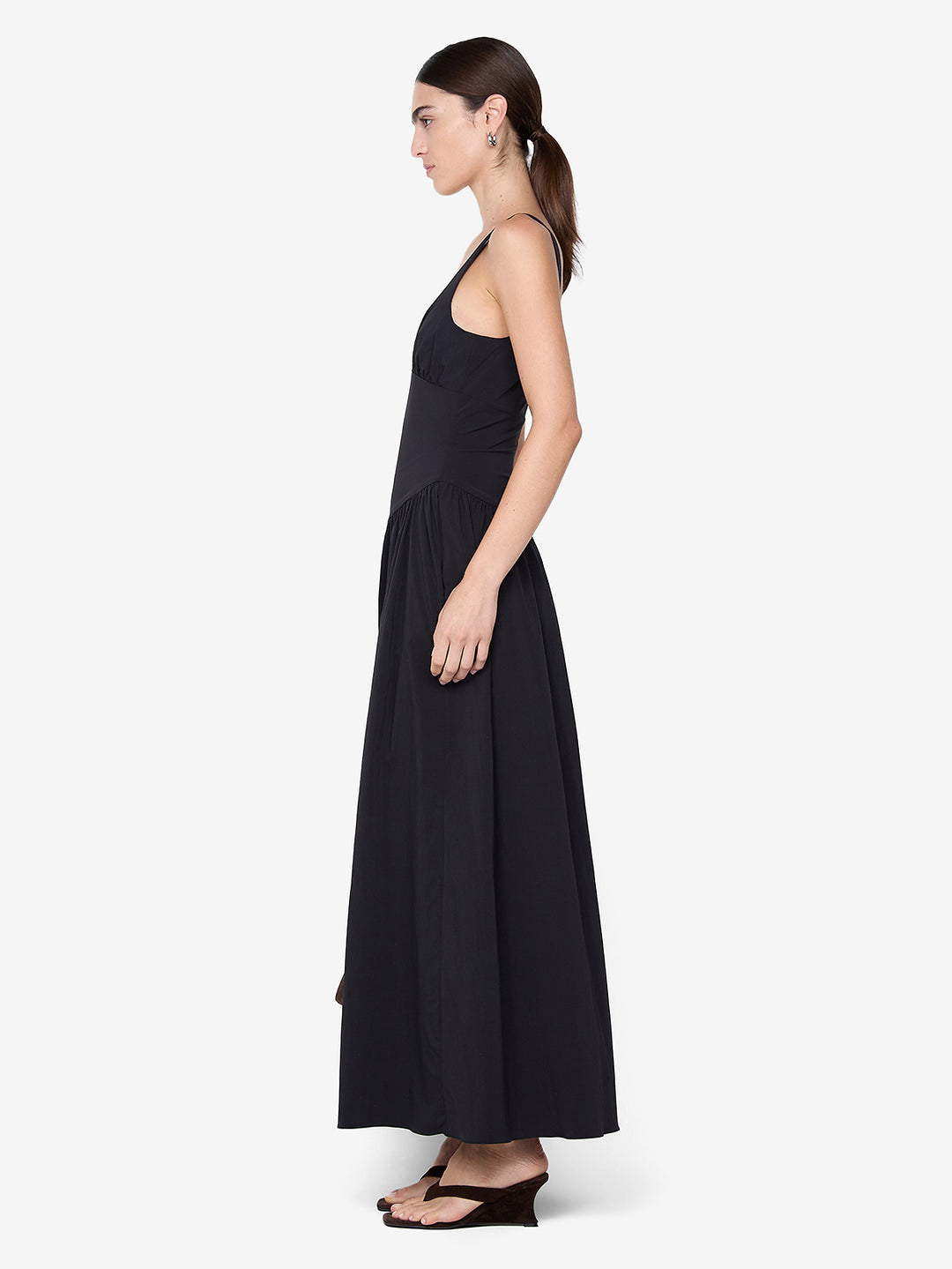 REID ASYM MAXI DRESS - BLACK