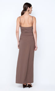 LYANA COWL NECK MAXI DRESS - MILK CHOCOLATE