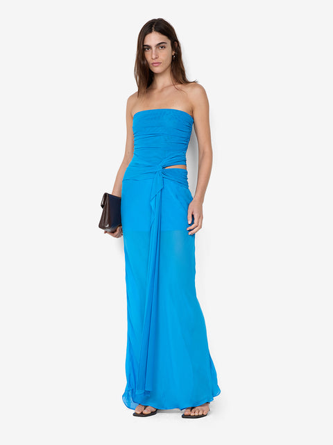 JEHNAYA STRAPLESS MAXI DRESS - ASTER BLUE