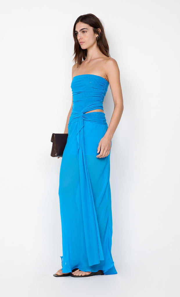 JEHNAYA STRAPLESS MAXI DRESS - ASTER BLUE