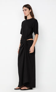 CYPRUS TWIST TEE DRESS - BLACK