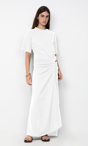 CYPRUS TWIST TEE DRESS - WHITE
