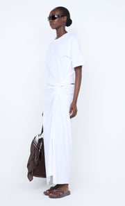 CYPRUS TWIST TEE DRESS - WHITE