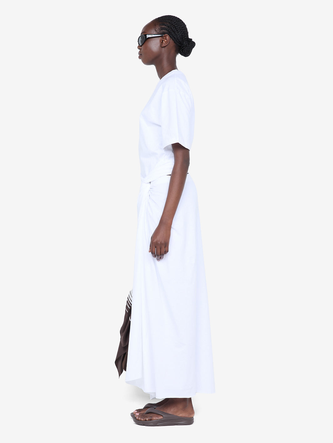 CYPRUS TWIST TEE DRESS - WHITE
