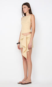 VARA DRAPE MINI DRESS - SANDSTONE
