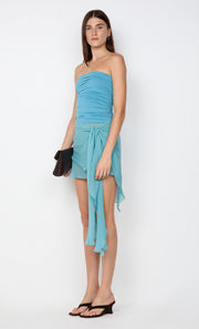 LANDON STRAPLESS MINI DRESS - SEAFOAM