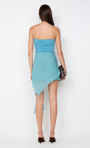 LANDON STRAPLESS MINI DRESS - SEAFOAM
