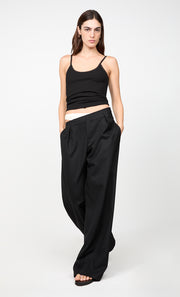 DEMI CONTRAST ASYM PANT - BLACK