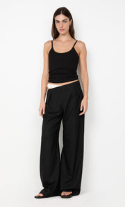 DEMI CONTRAST ASYM PANT - BLACK