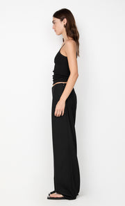 DEMI CONTRAST ASYM PANT - BLACK