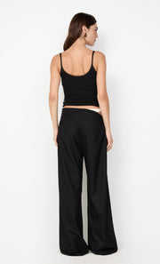 DEMI CONTRAST ASYM PANT - BLACK
