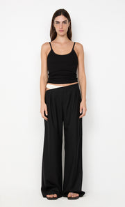 DEMI CONTRAST ASYM PANT - BLACK