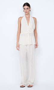 LORA HALTER TOP - IVORY