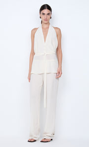 LORA HALTER TOP - IVORY
