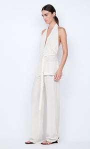 LORA HALTER TOP - IVORY