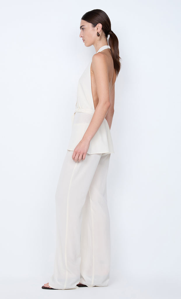 LORA HALTER TOP - IVORY