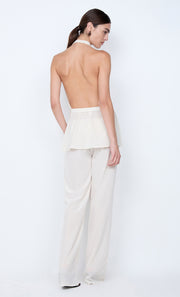 LORA HALTER TOP - IVORY