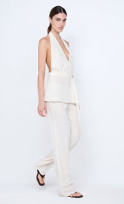 LORA HALTER TOP - IVORY