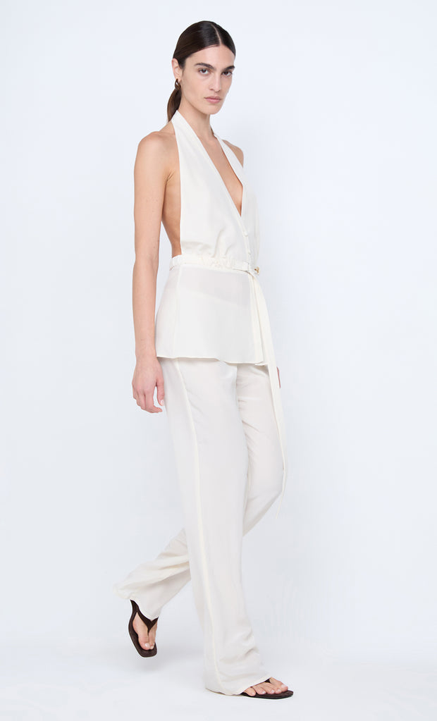LORA HALTER TOP - IVORY