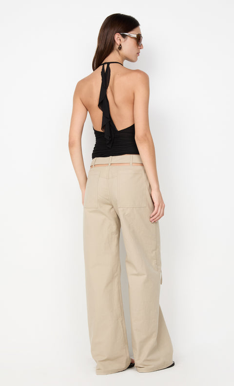 WINNIE FRILL TOP - BLACK