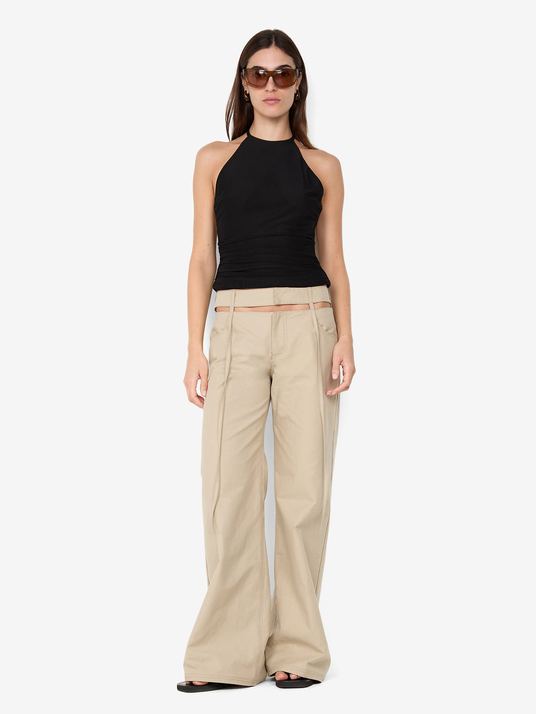 WINNIE FRILL TOP - BLACK