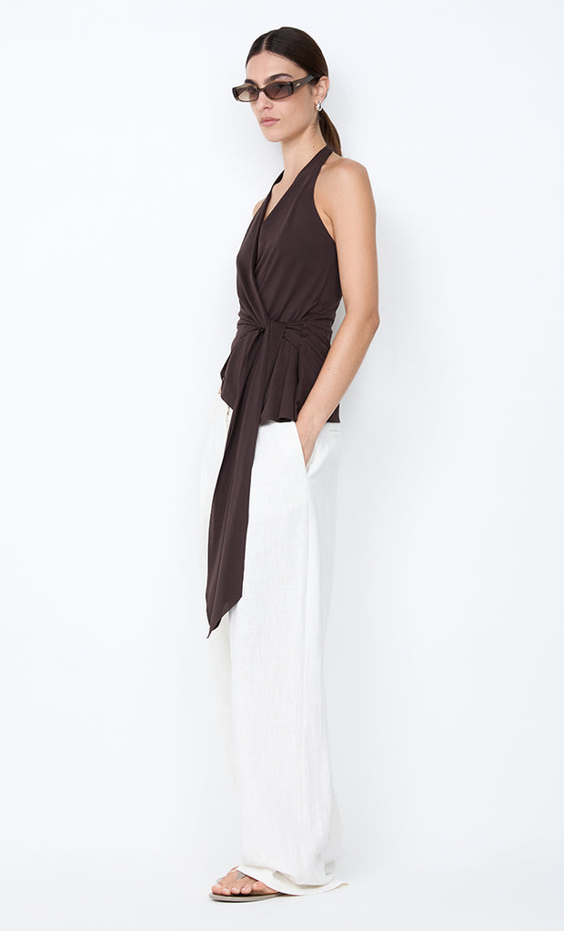 VINNIE WIDE LEG PANT - WHITE