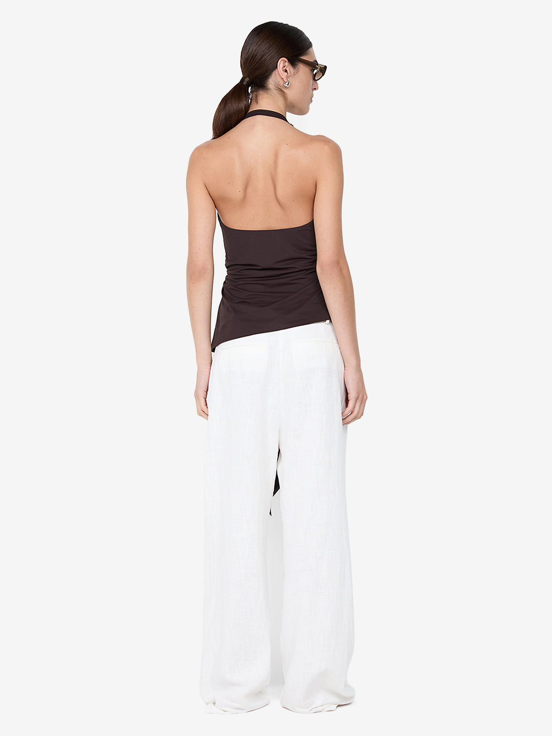 MIA HALTER TOP - DARK CHOCOLATE