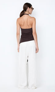 MIA HALTER TOP - DARK CHOCOLATE