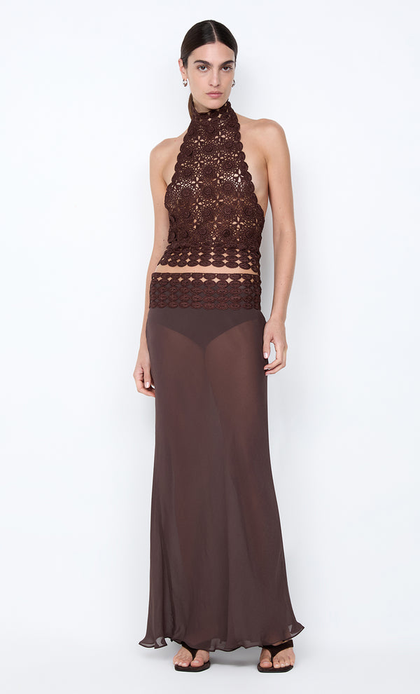 ANIA HALTER TOP - DARK CHOCOLATE