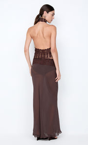 ANIA HALTER TOP - DARK CHOCOLATE