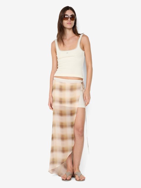 ELIANA MIDI SKIRT - DUNE CHECK