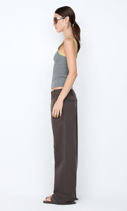 LANA SQUARE NECK TANK - GREY MARLE / LIME