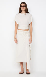 CLEMENTINE DRAPE SKIRT - VANILLA