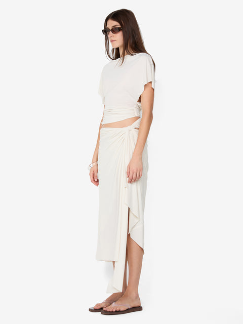CLEMENTINE DRAPE SKIRT - VANILLA