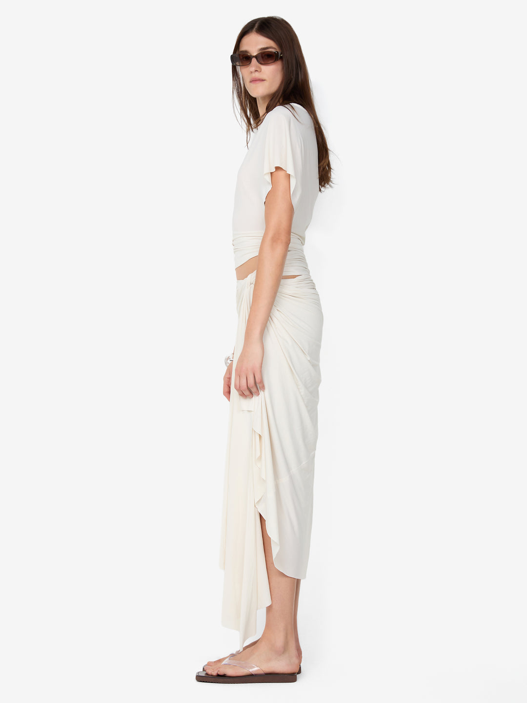 CLEMENTINE DRAPE SKIRT - VANILLA
