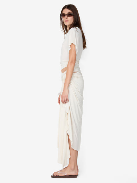 CLEMENTINE DRAPE SKIRT - VANILLA