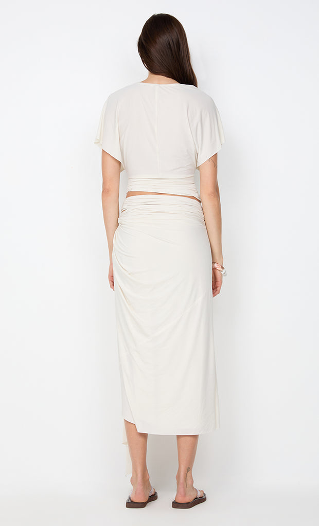 CLEMENTINE DRAPE SKIRT - VANILLA