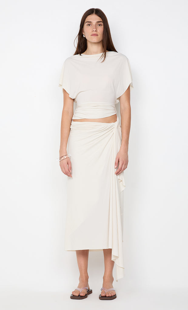 CLEMENTINE DRAPE SKIRT - VANILLA
