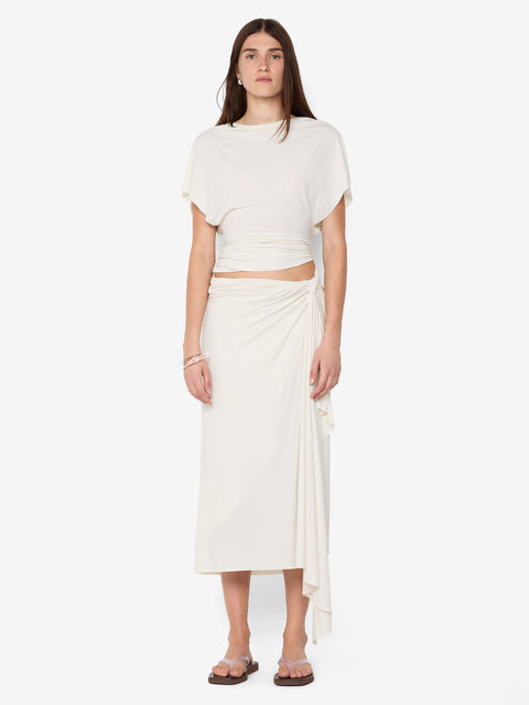CLEMENTINE DRAPE SKIRT - VANILLA