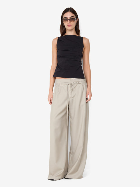 ALLIRA TIE TOP - BLACK