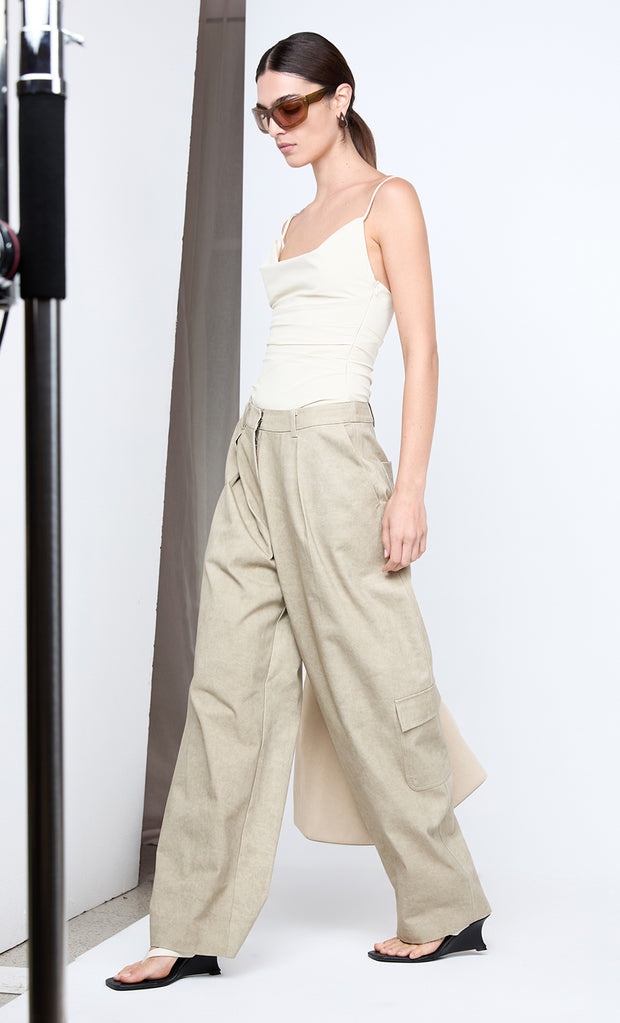 REID COWL TOP - VANILLA